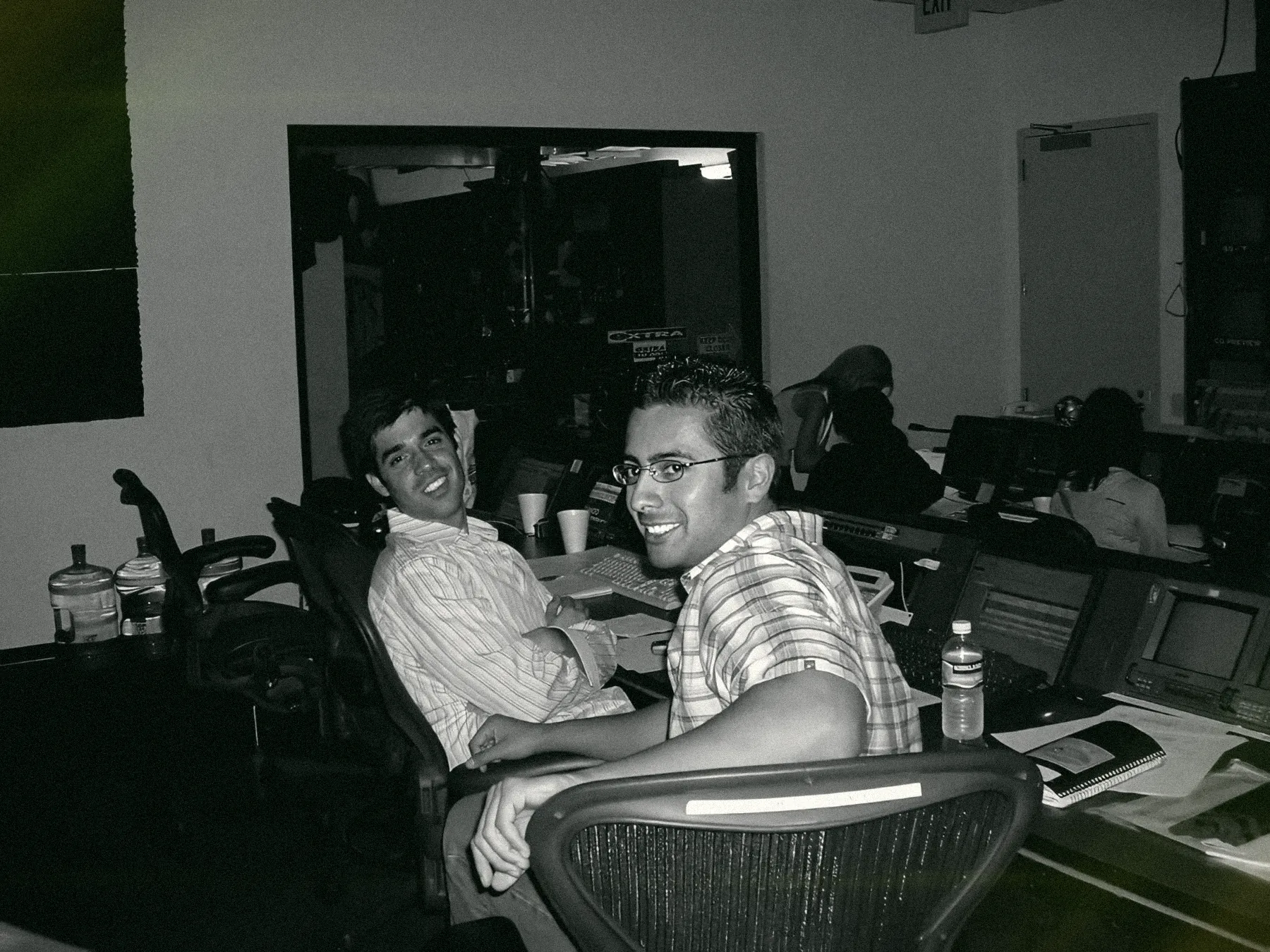 The Anaconda Street team in an edit suite in the company's early days