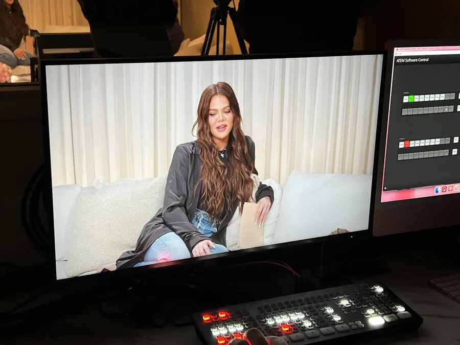The program feed of Khloé Kardashian beside the live switcher