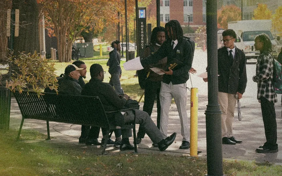 College students on campus